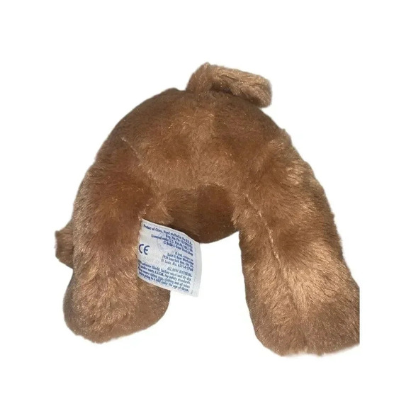 BAB Patches Brown Sugar Puppy Dog White Eye Patch 14" Pink Tongue Stuffed Animal - Picture 5 of 12